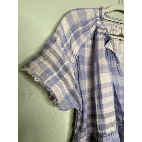 Pilcro and the Letterpress Anthropologie Bette Lavender Plaid boho blouse - Picture 7 of 8